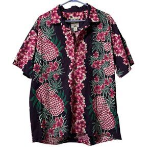 Steve & Barry Classic Hawaiian Cotton Floral Shirt Size Medium Tropical Vacation